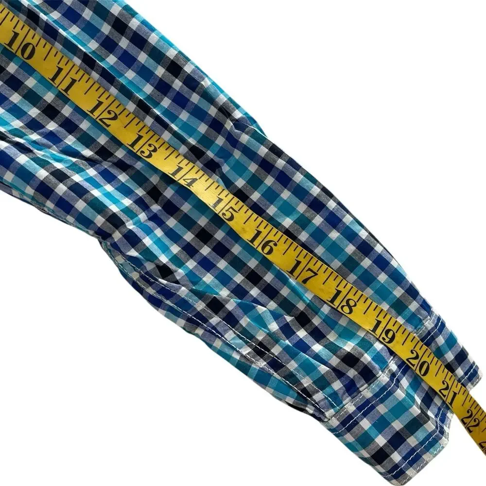 Gymboree Boys Gingham Button Down Collared Shirt Blue Size‎ 7